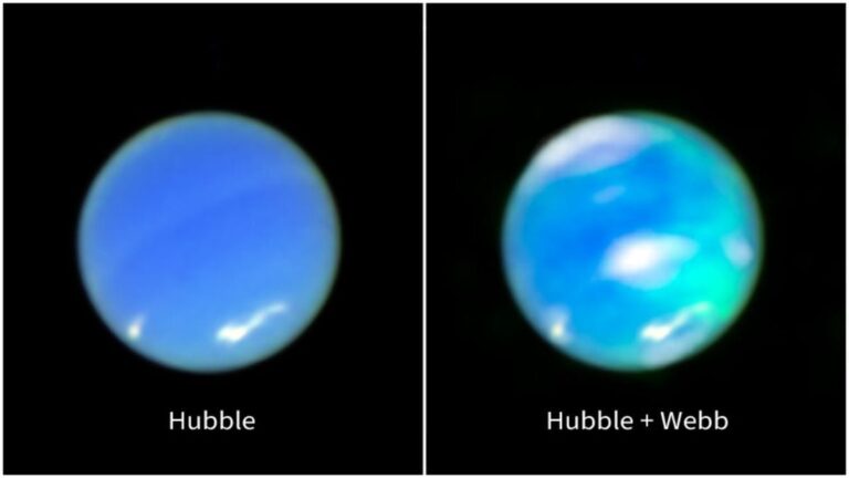James Webb Telescope Captures Neptune’s Auroras in Stunning Detail