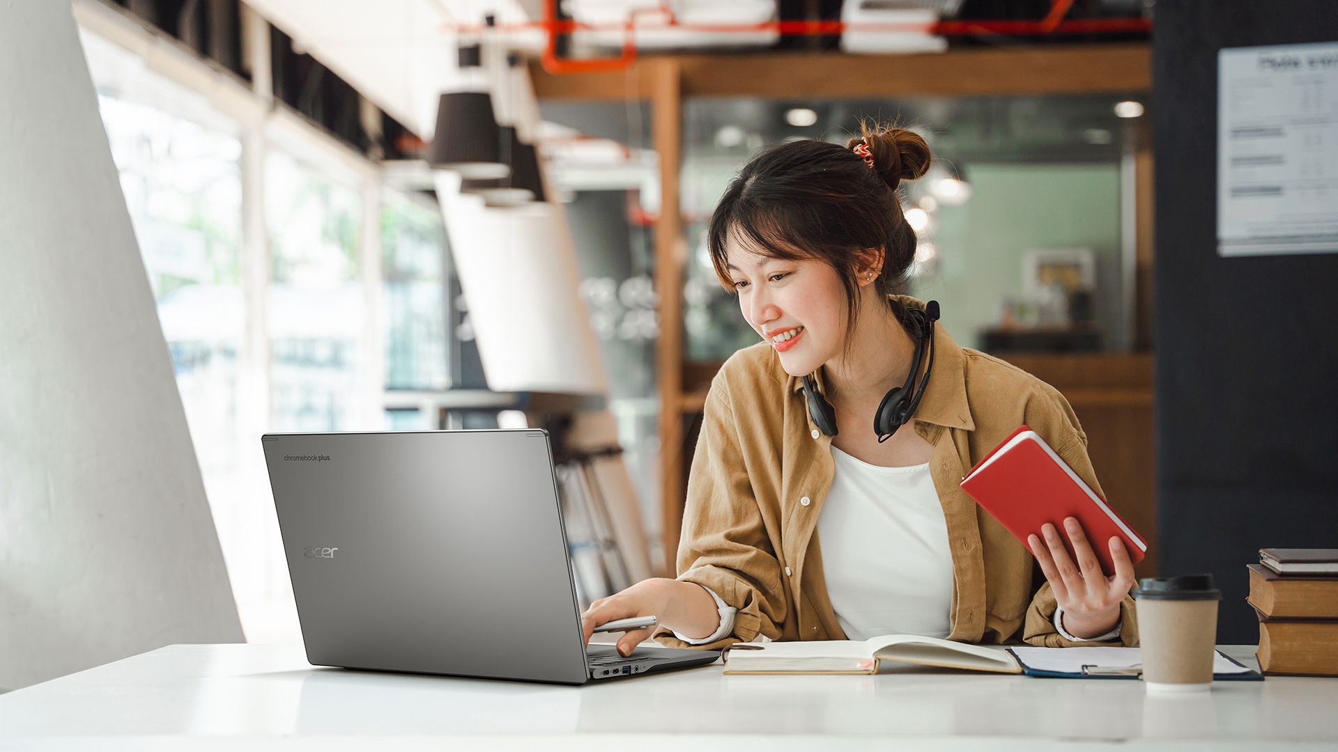 Acer Chromebook Plus laptop on a desk