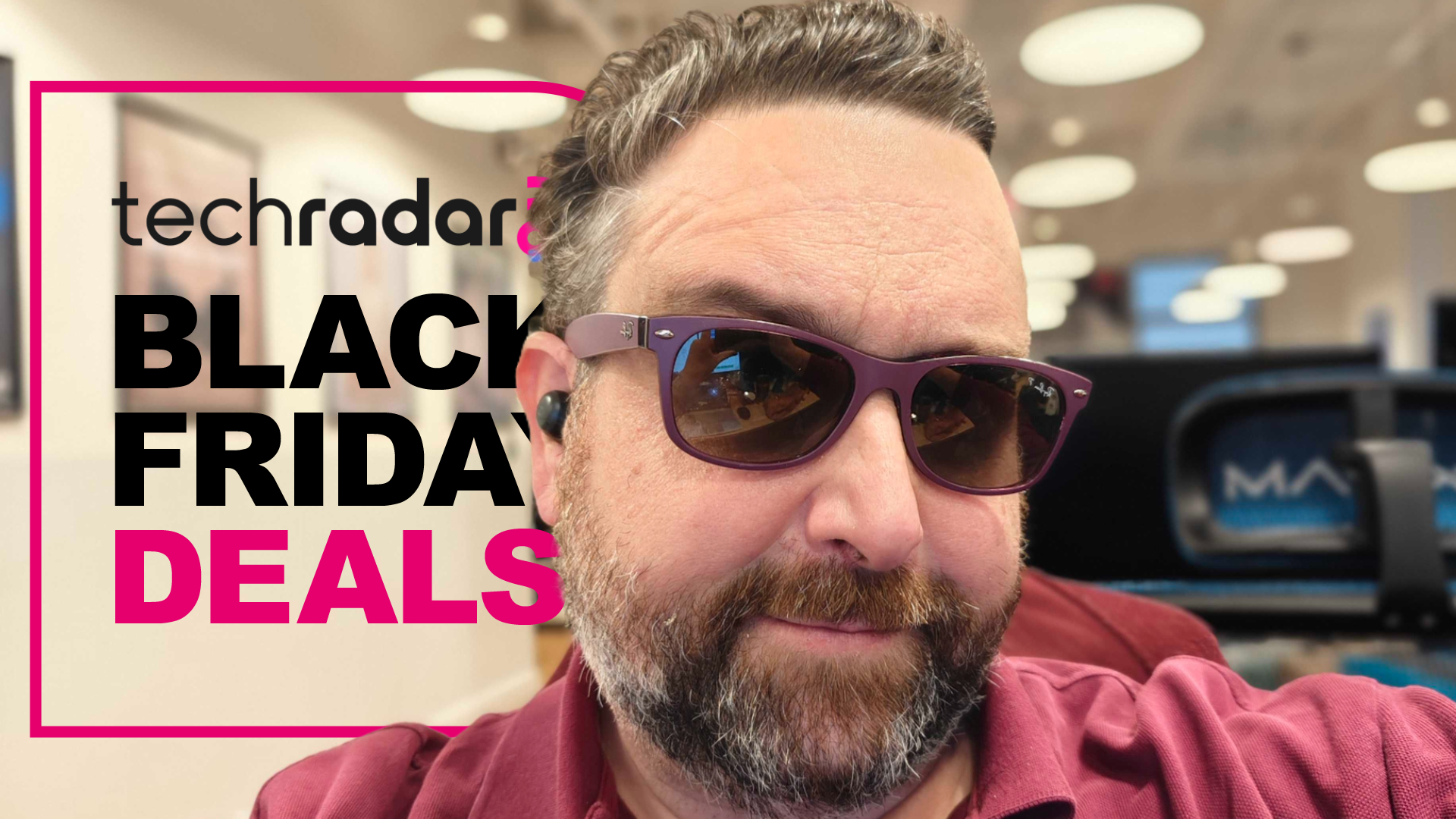 Phil wearing the Ray-Ban Meta smart glasses