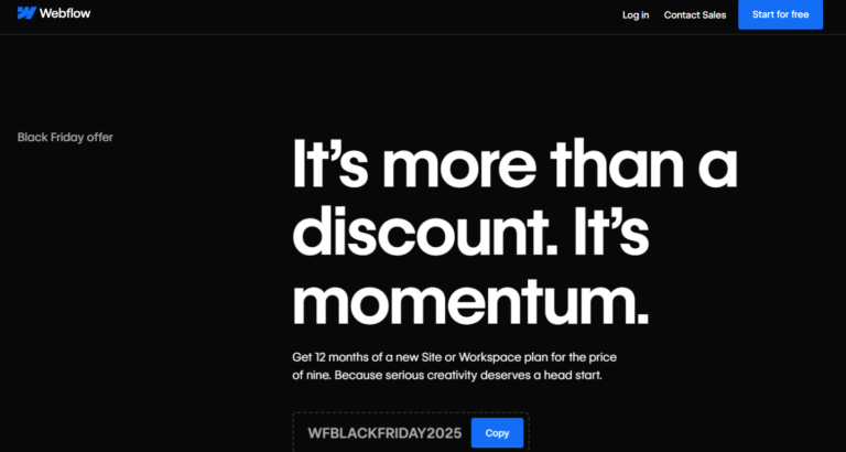 Webflow Black Friday deal