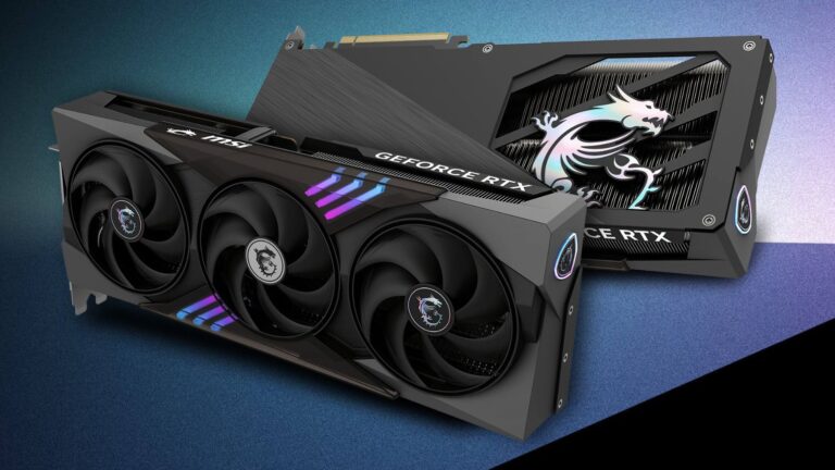 MSI RTX 5080 Gaming Trio OC graphics card shown front and rear