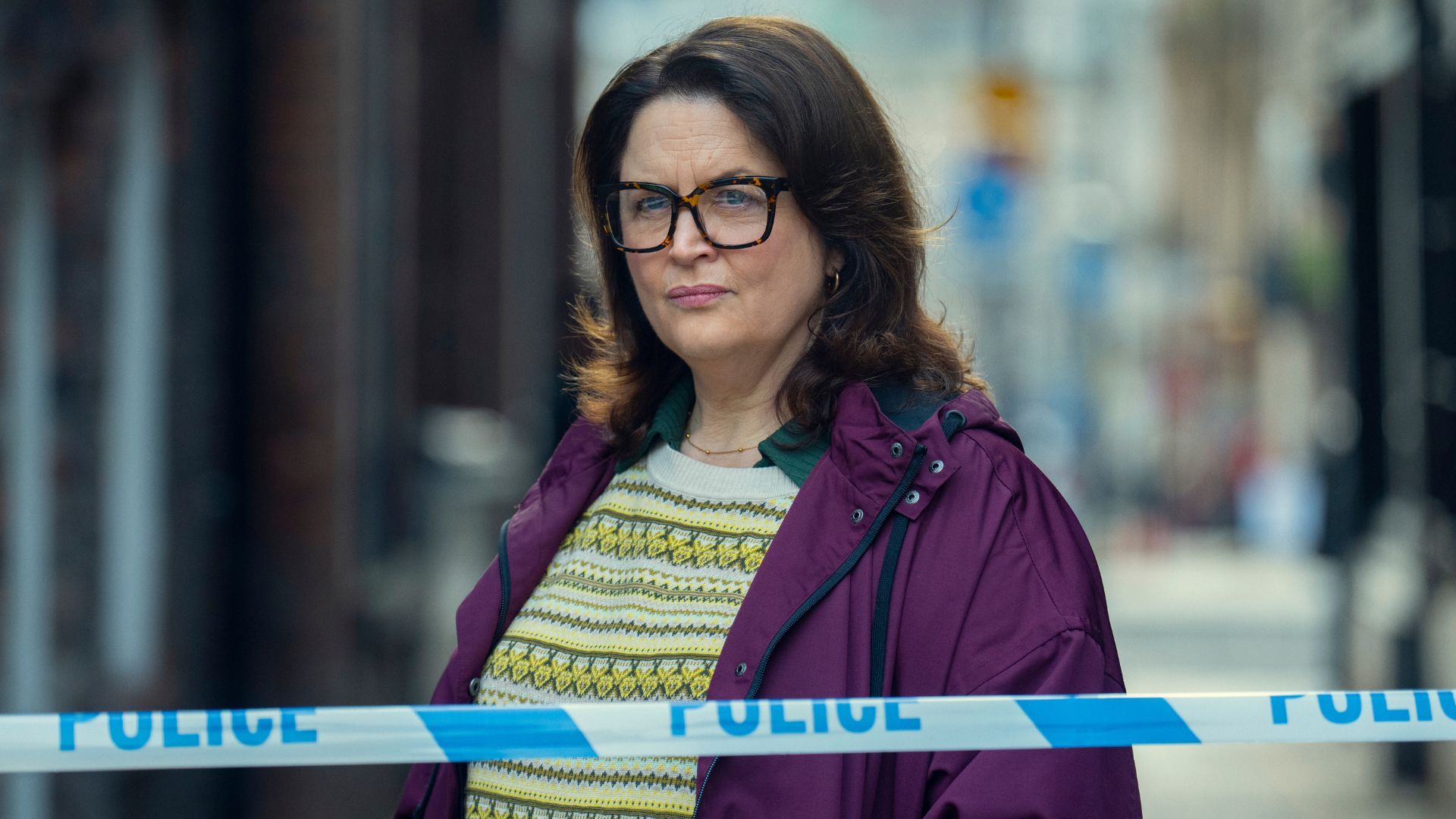 Ruth Jones surveys a crime scene