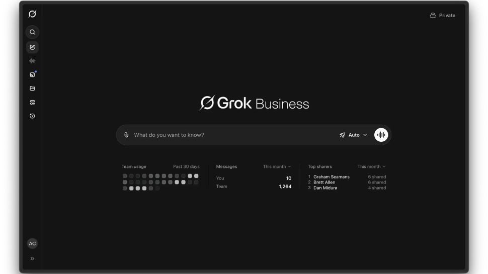 Grok Business interface screenshot