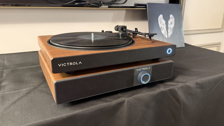 I heard, and felt, Victrola's new 'soundbase for turntables' speaker — and this risky idea just might work