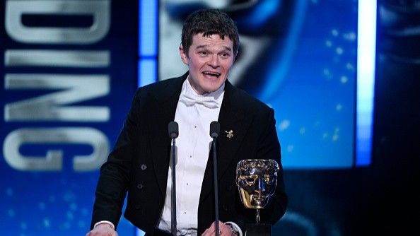 Robert Aramayo accepting his BAFTA award for best actor for I Swear