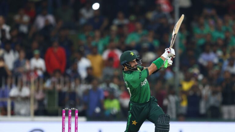 Pakistan's Sahibzada Farhan in action at the 2026 T20 World Cup