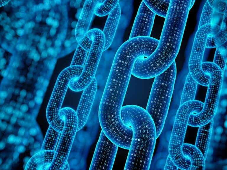 A digital representation of blockchain.
