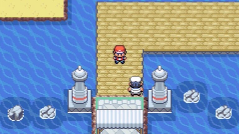 Main character at Vermilion City port in Pok&eacute;mon LeafGreen