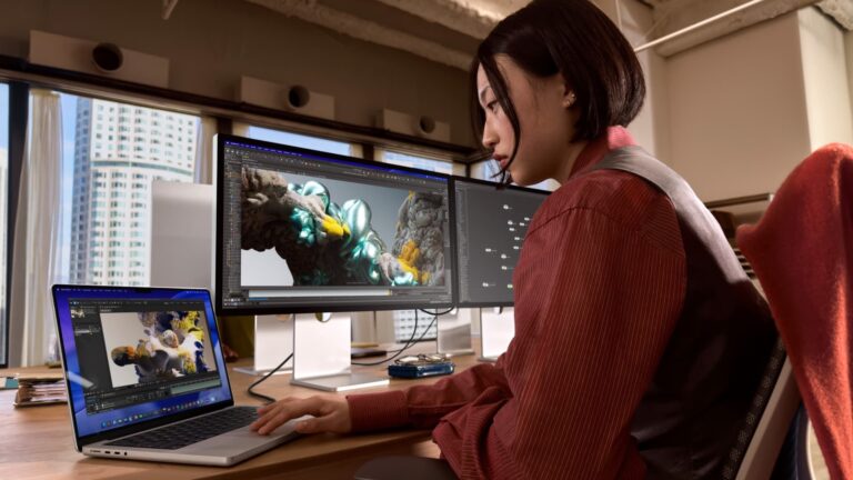 A person using the MacBook Pro with M5 Pro or M5 Max chip.