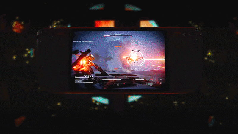 GIF of Valve's Steam Deck OLED handheld