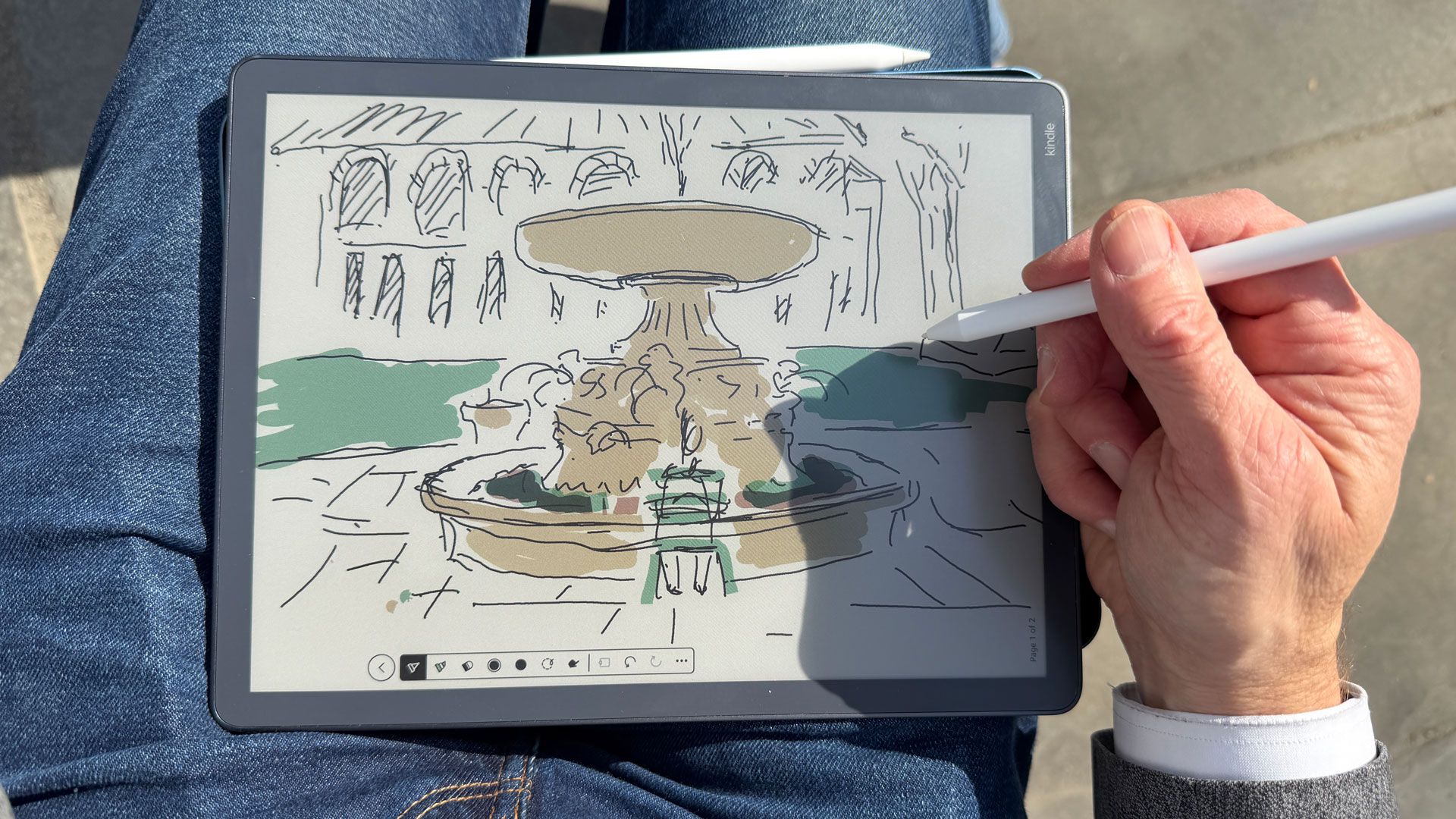 Drawing on iPad Air and Amazon Kindle Scribe Colorsoft
