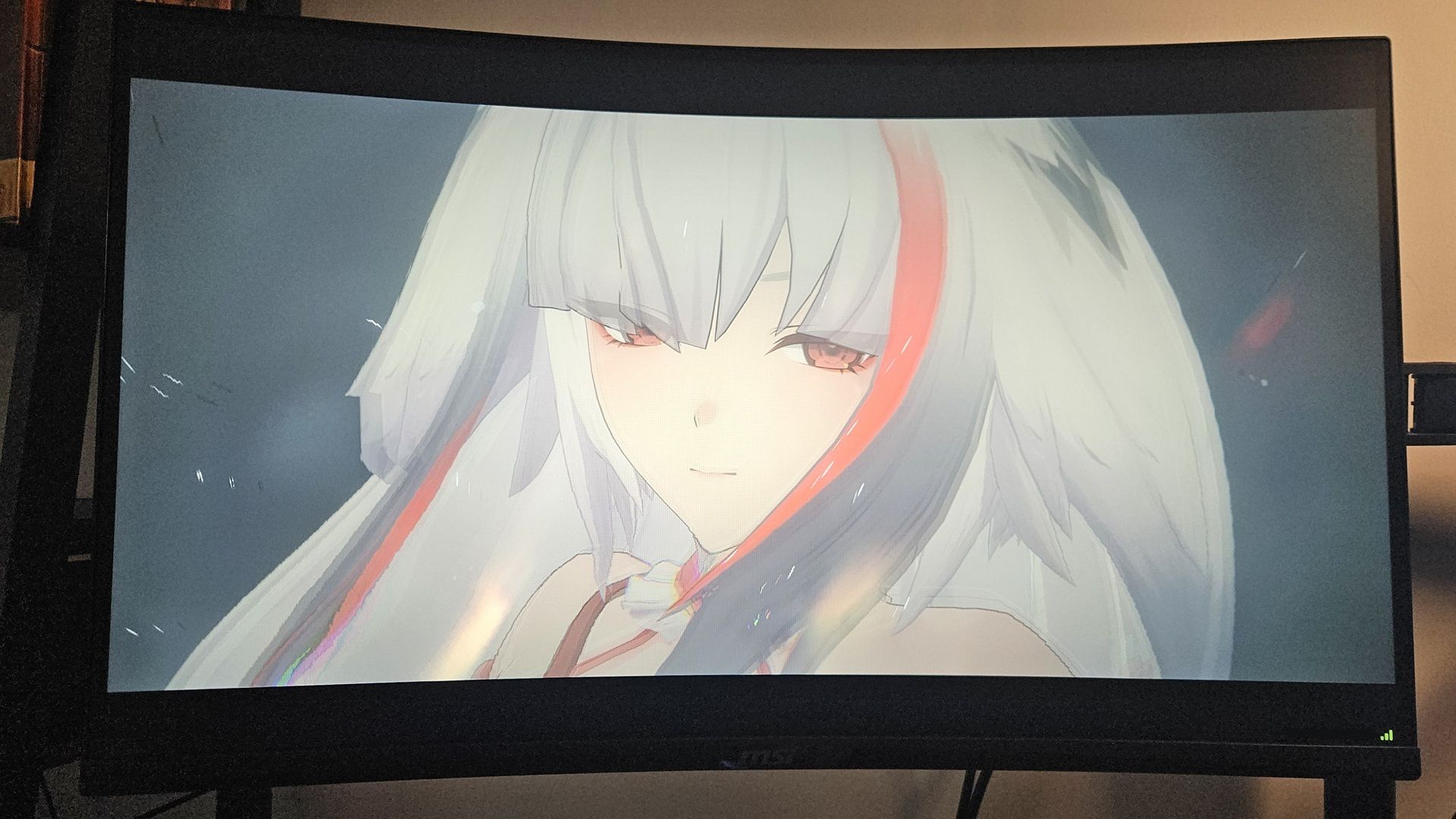 The MSI MAG 275CQF showing an image of the character Ye Shunguang from the game Zenless Zone Zero