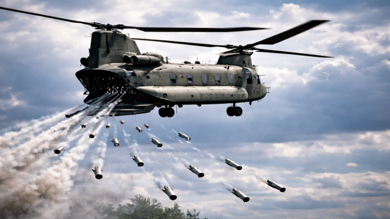 CH-47 Chinook deploying drones