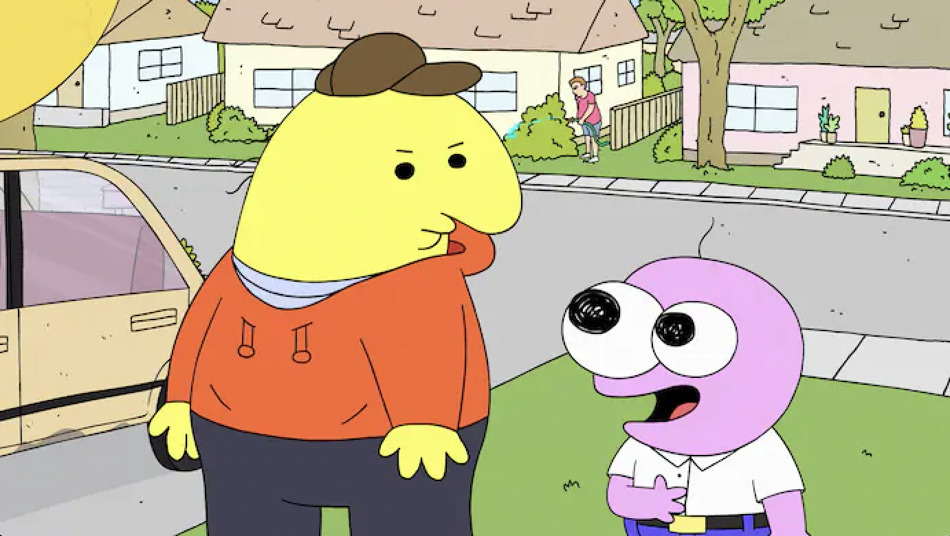 Smiling Friends characters Charlie and Pim