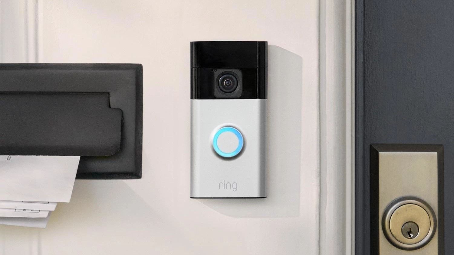 Ring Battery Doorbell mounted beside front door