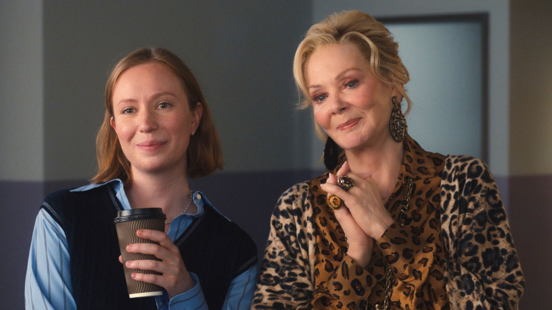 Deborah and Ava stare at something offscreen