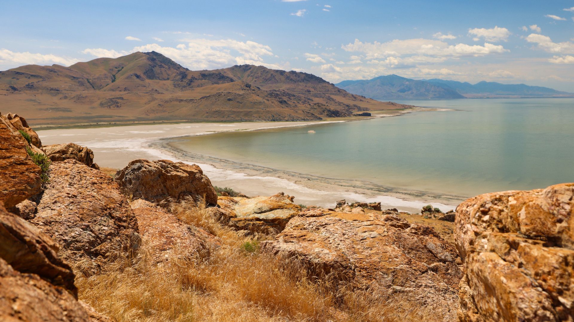 A View of the Great Salt Lake from Antelope Island Utah