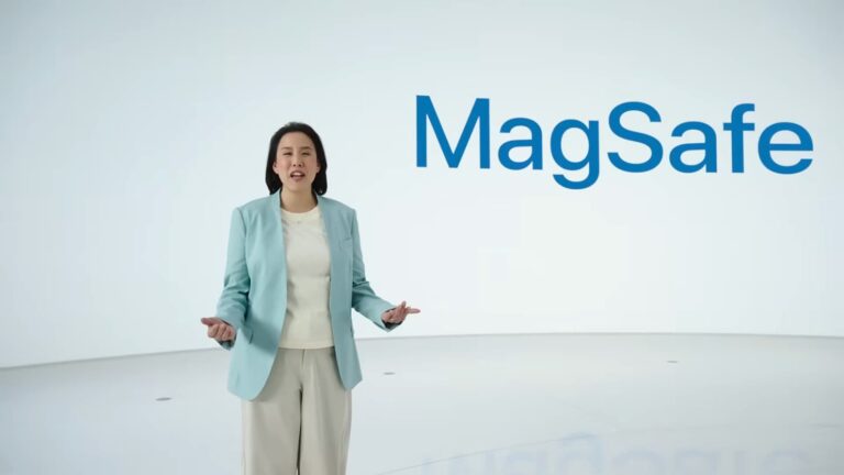 Apple introducing MagSafe at its October 2020 "Hi, Speed" event.