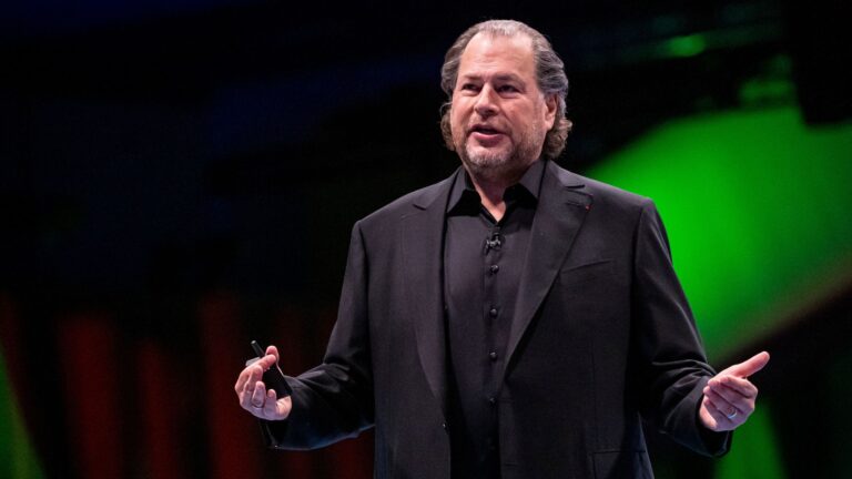 Salesforce CEO Marc Benioff on stage