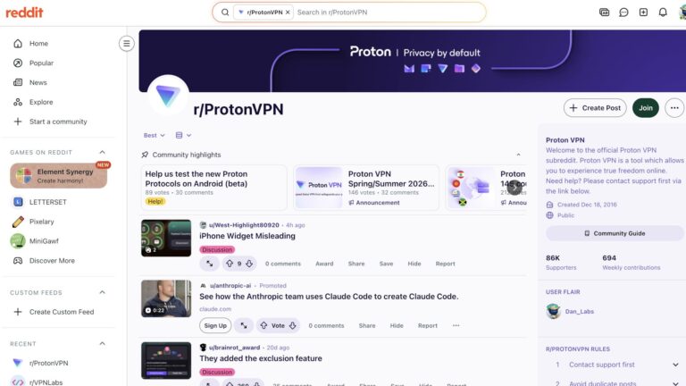 Proton VPN subreddit