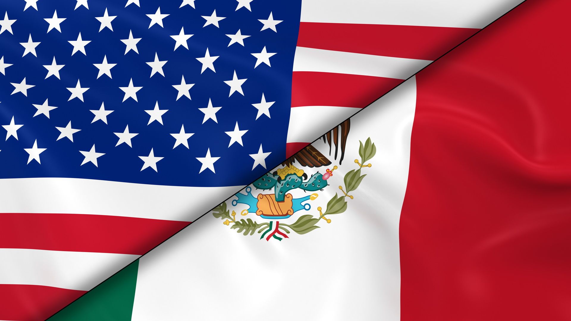 USA and Mexico flags