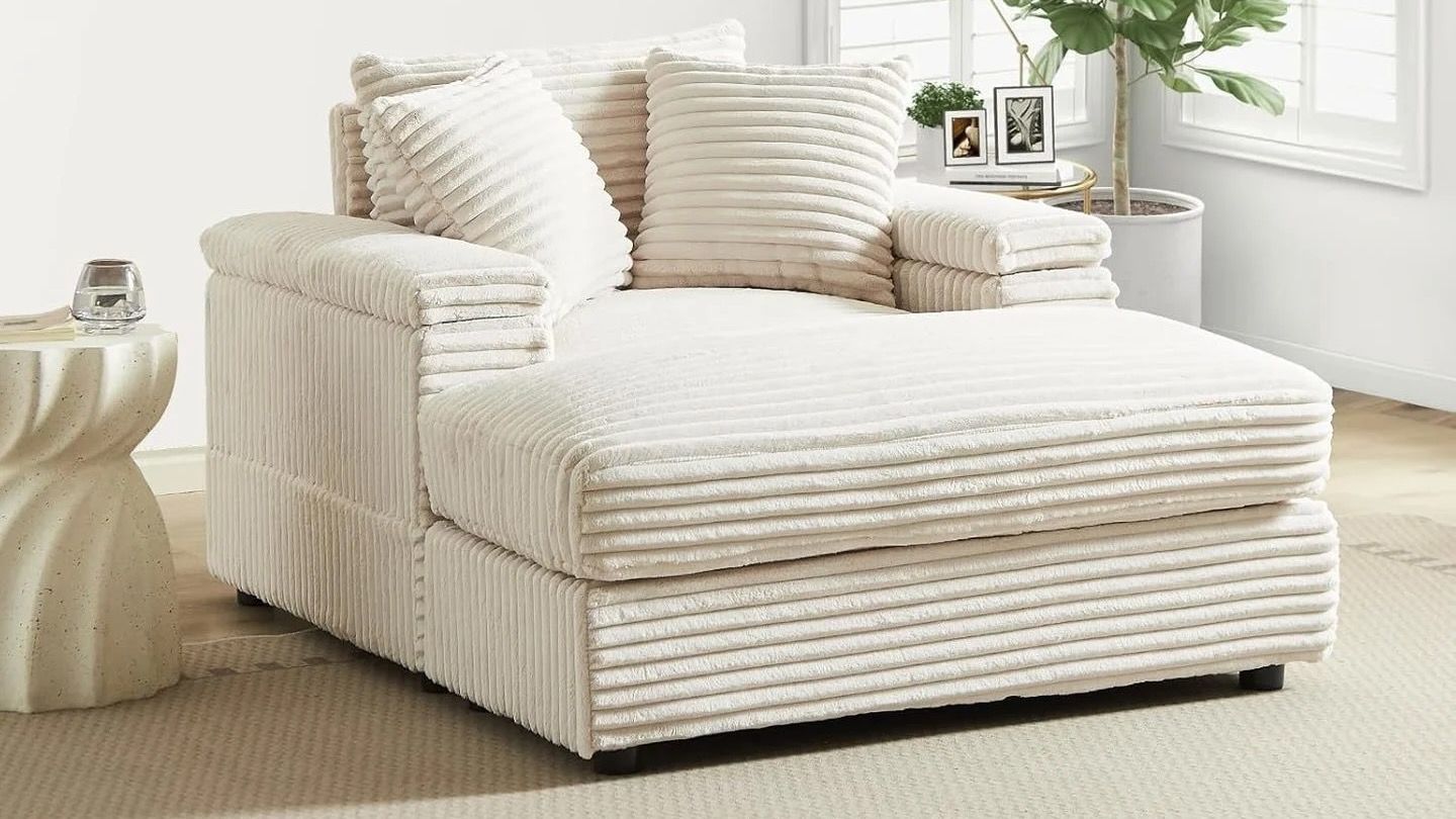 A plush folding lounge chair with cushions