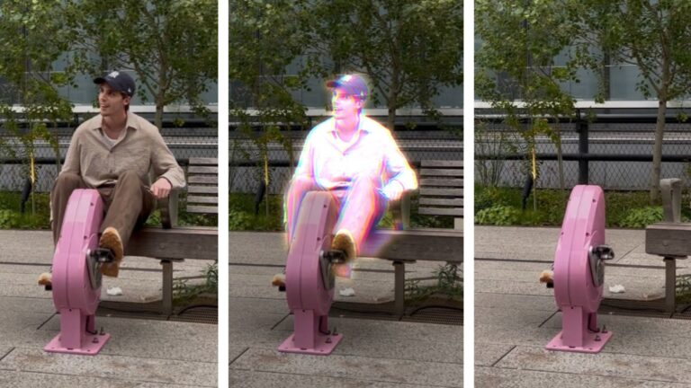 A photo of a man on a bench edited with Clean Up in iOS 27