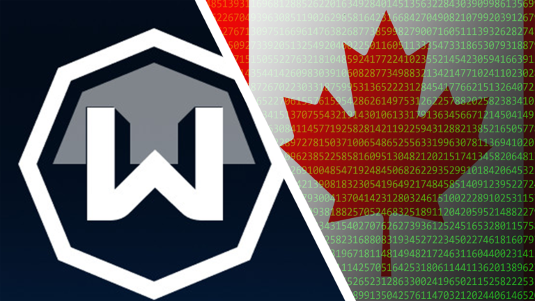 Windscribe logo on the left, Canada binary flag on the right