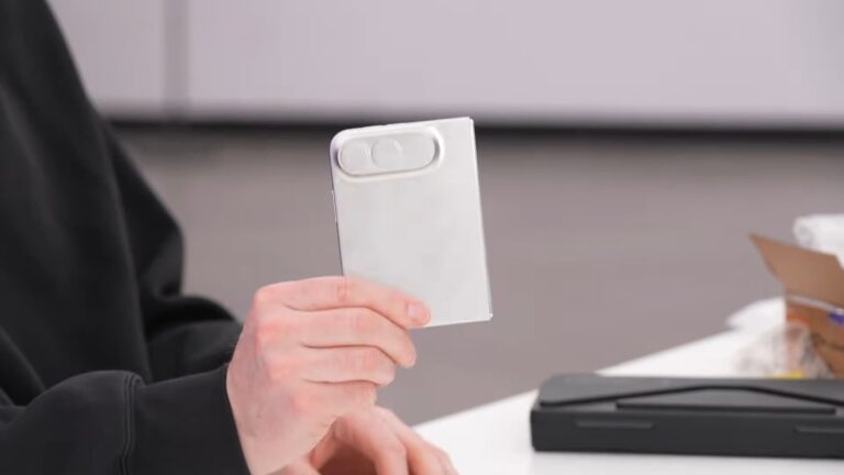 Unbox Therapy examines a dummy unit of Apple's folding iPhone Ultra.