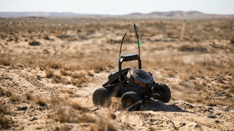 A Ukrainian ARK-1 unmanned ground vehicle developed under the Brave1 defense technology initiative.