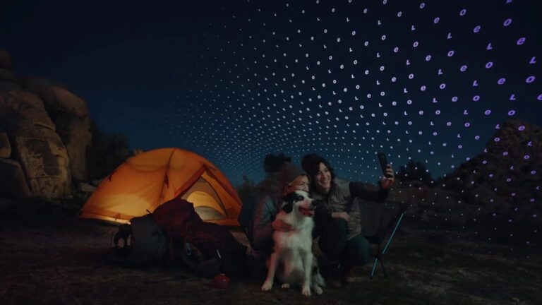 Campers using satellite internet