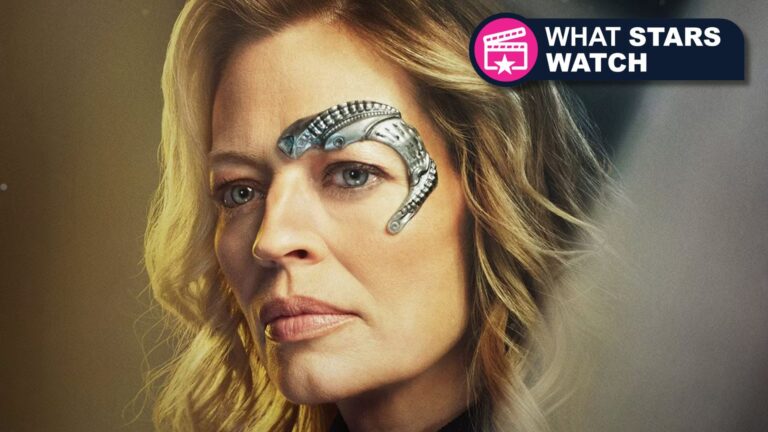 Jeri Ryan as Seven of Nine in a promotional poster for Star Trek: Picard
