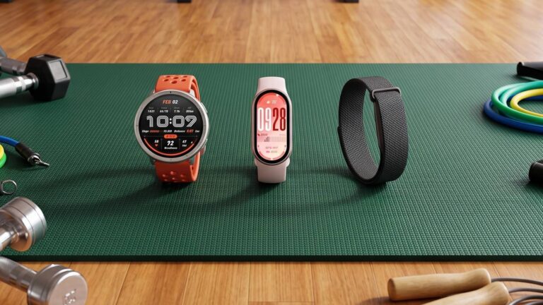 AI-generated image of fitness trackers in an indoor gym