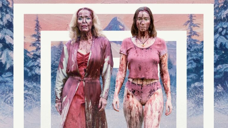 Gillian Anderson and Hannah Einbinder on the poster of Teenage Sex and Death at Camp Miasma