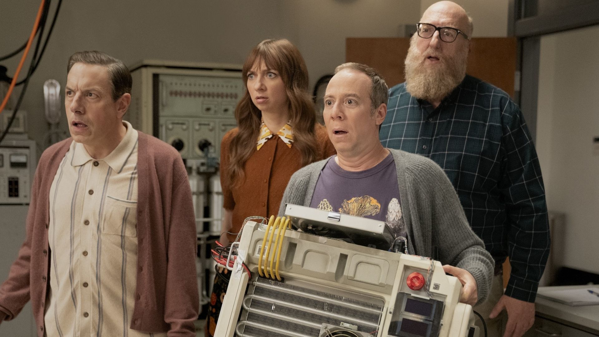 Stuart, Denise, Bert and Bert stand shocked