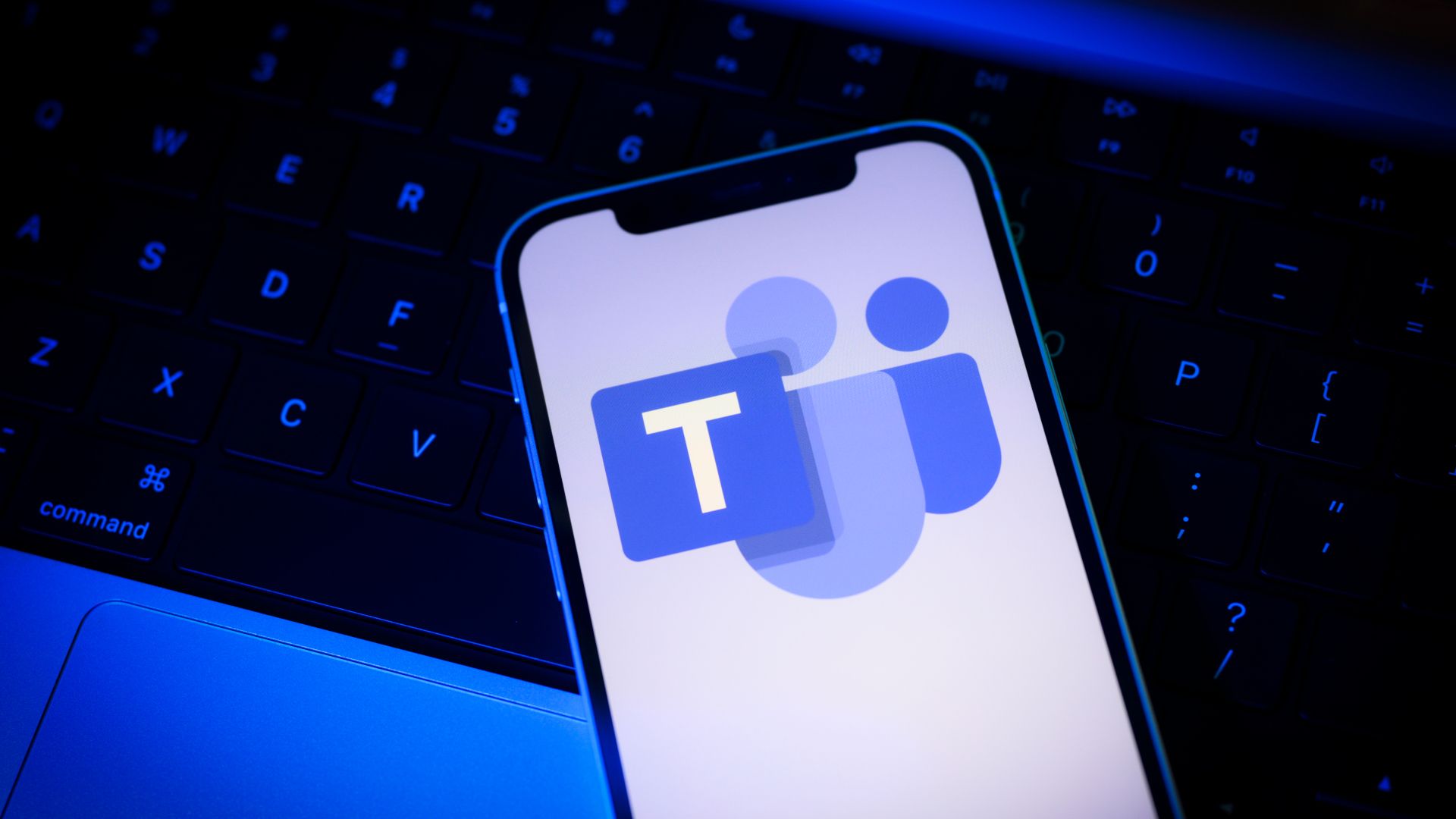 Microsoft Teams logo on smartphone