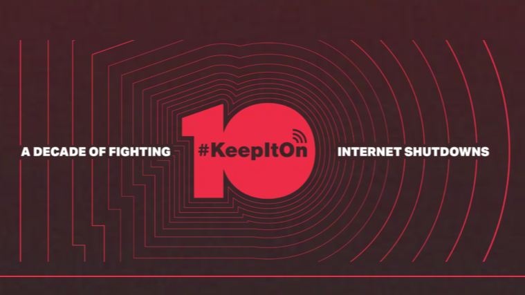 Acess Now's KeepItOn 10th anniversary graphic
