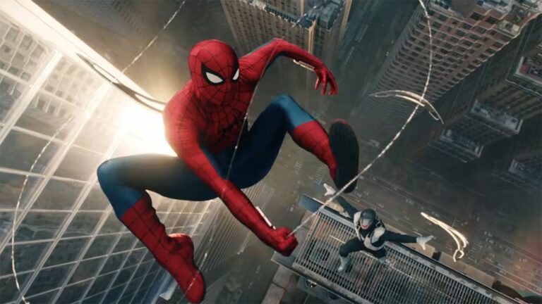 Spider-Man swinging away from an attack from Boomerang in Spider-Man: Brand New Day