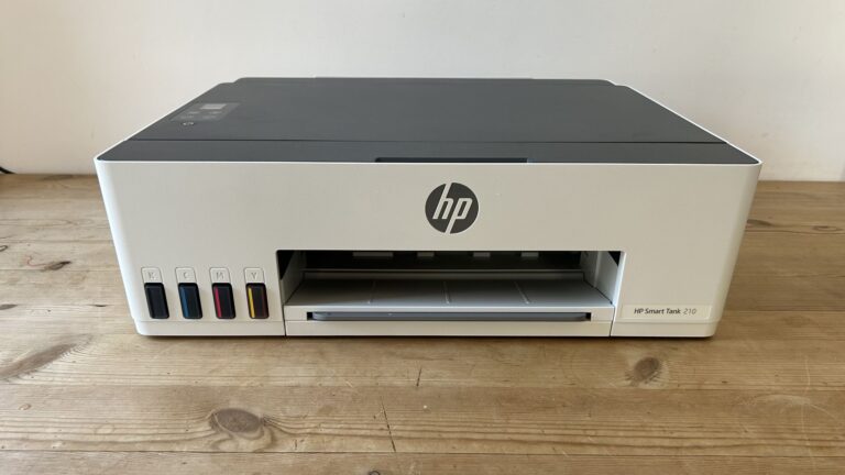 Testing out the HP Smart 210 printer in a home office