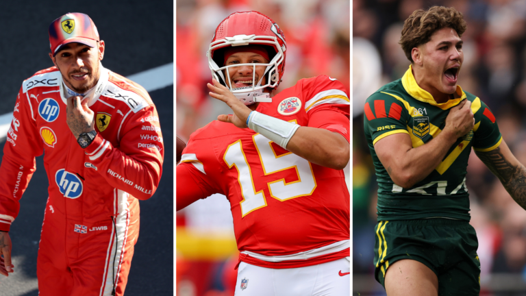 Lewis Hamilton, Patrick Mahomes and Reece Walsh