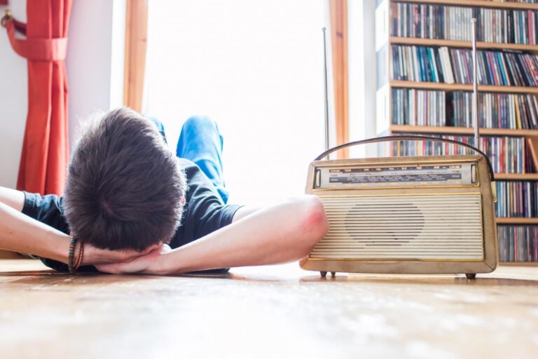 Person listening to music