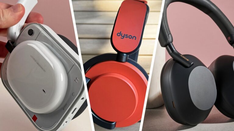 3-way image of Nothing Headphone (a), Dyson OnTrac and Sony WH-1000XM5