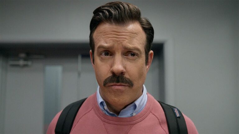 A close-up of a quizzical Ted in Ted Lasso season 4 episode 9