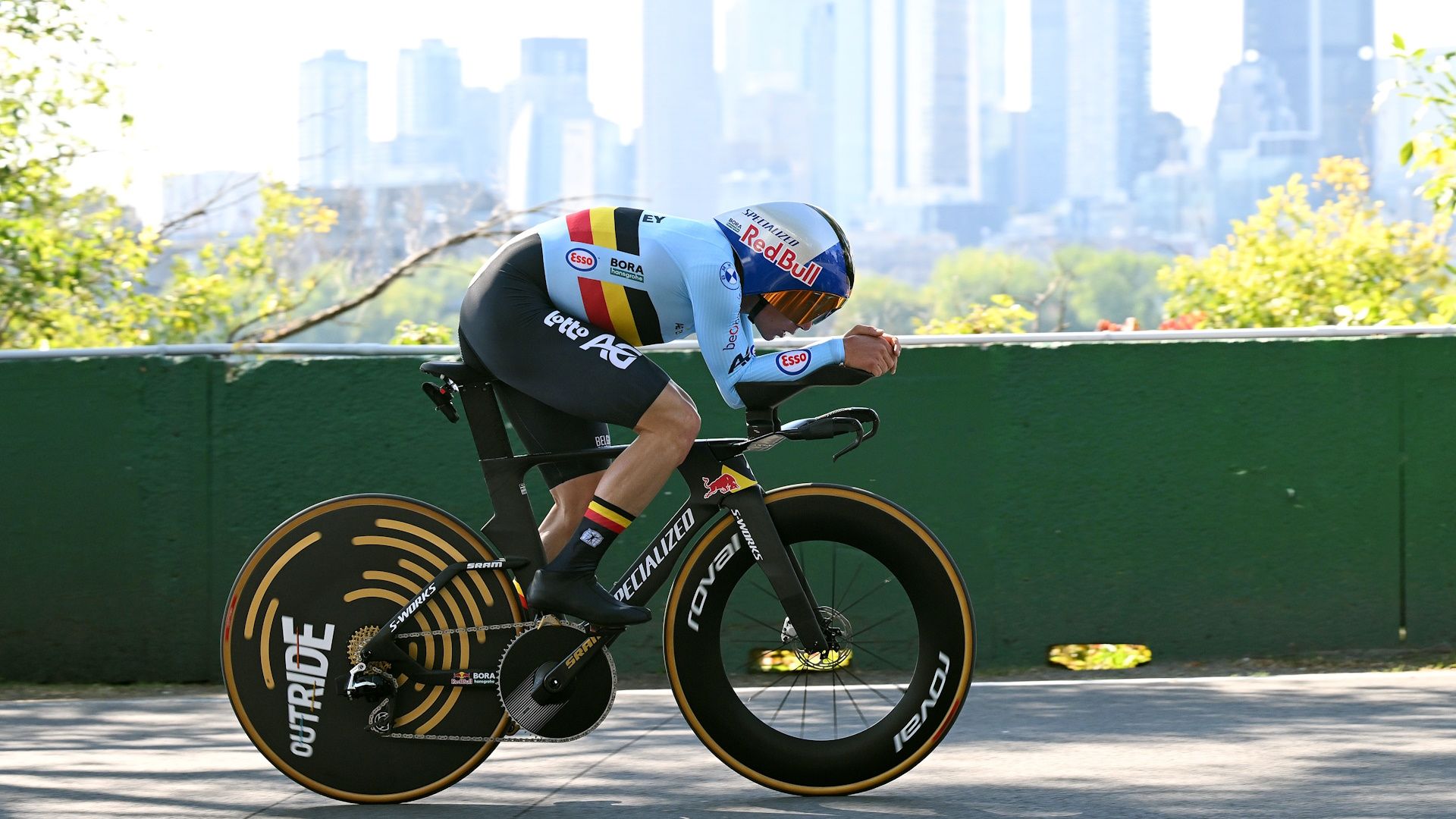 Remco Evenepoel and Team Belgium competes during the 99th UCI Road World Championships 2026 in Montreal, Canada.