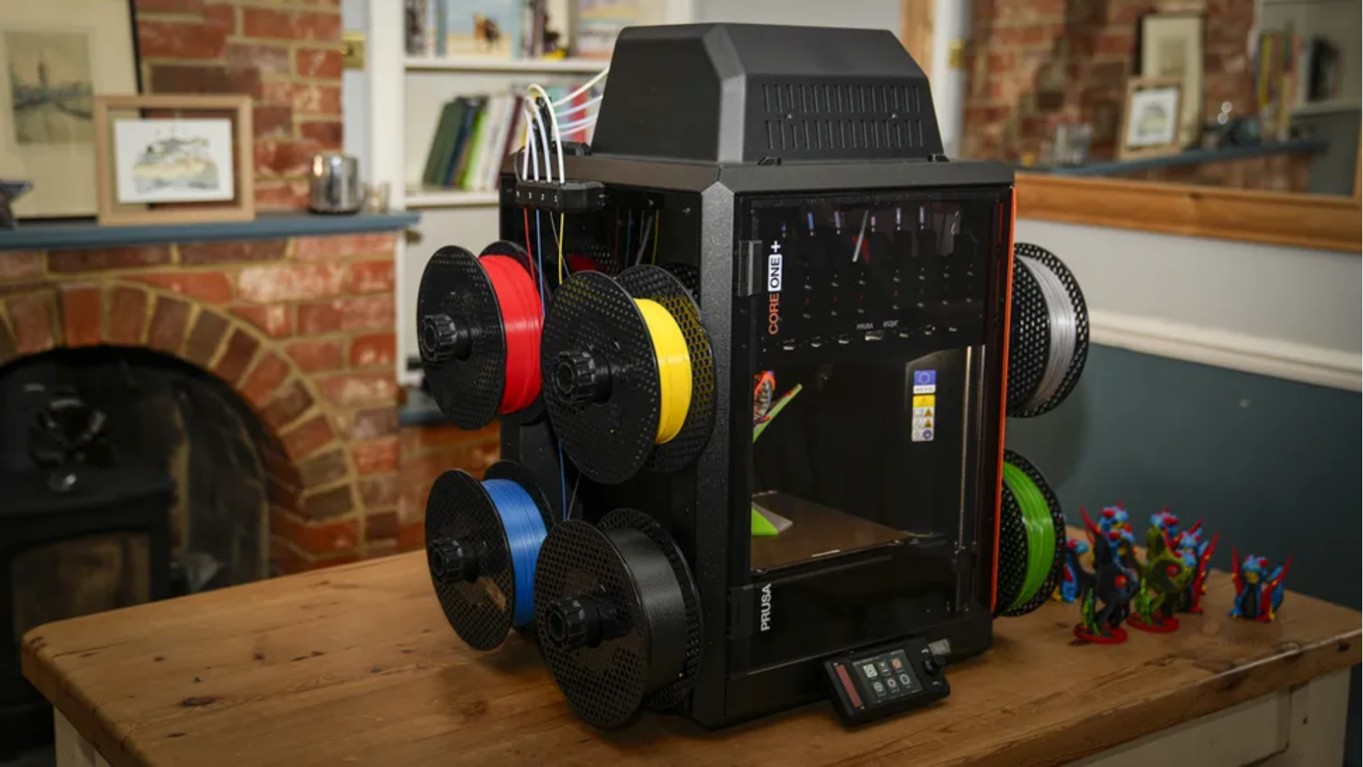 The Prusa One One+ Gen 2 in a home office studio during our testing