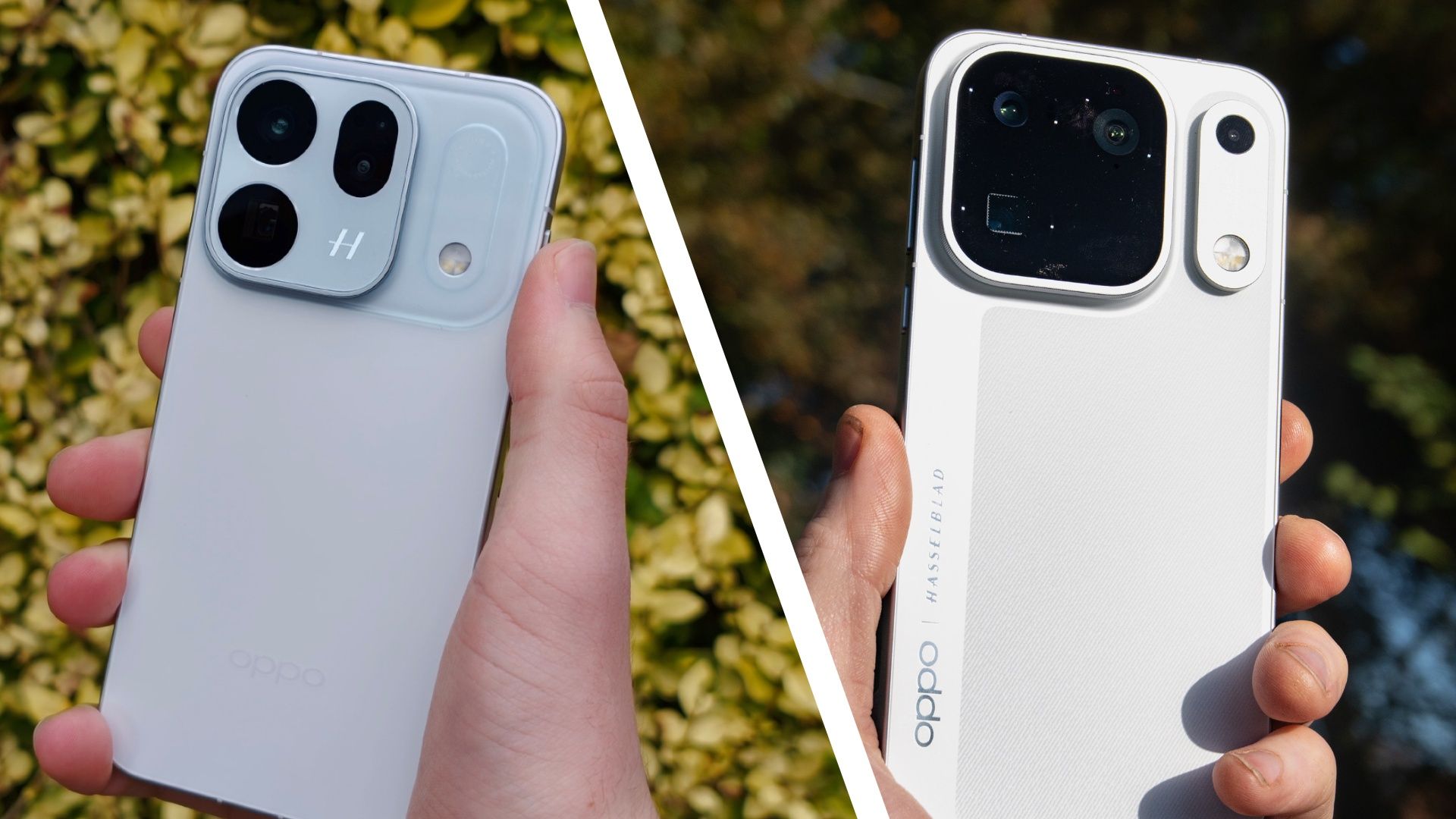 The Oppo Find X10 and Oppo Find X10 Pro Max being held in the hand