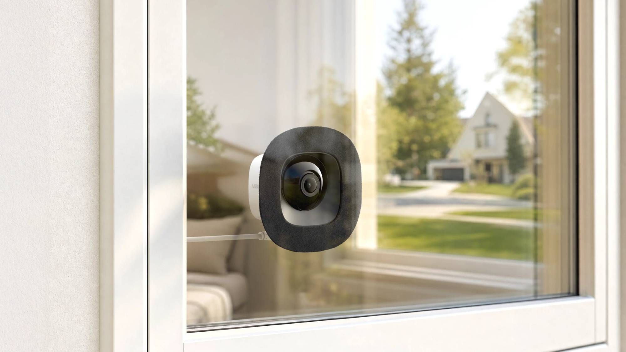 Eufy just launched a subscription-free home security camera that sticks to your window — but its wired power cable limits its placement options