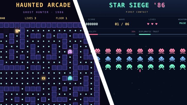 Two chatgpt-generated games in a composite
