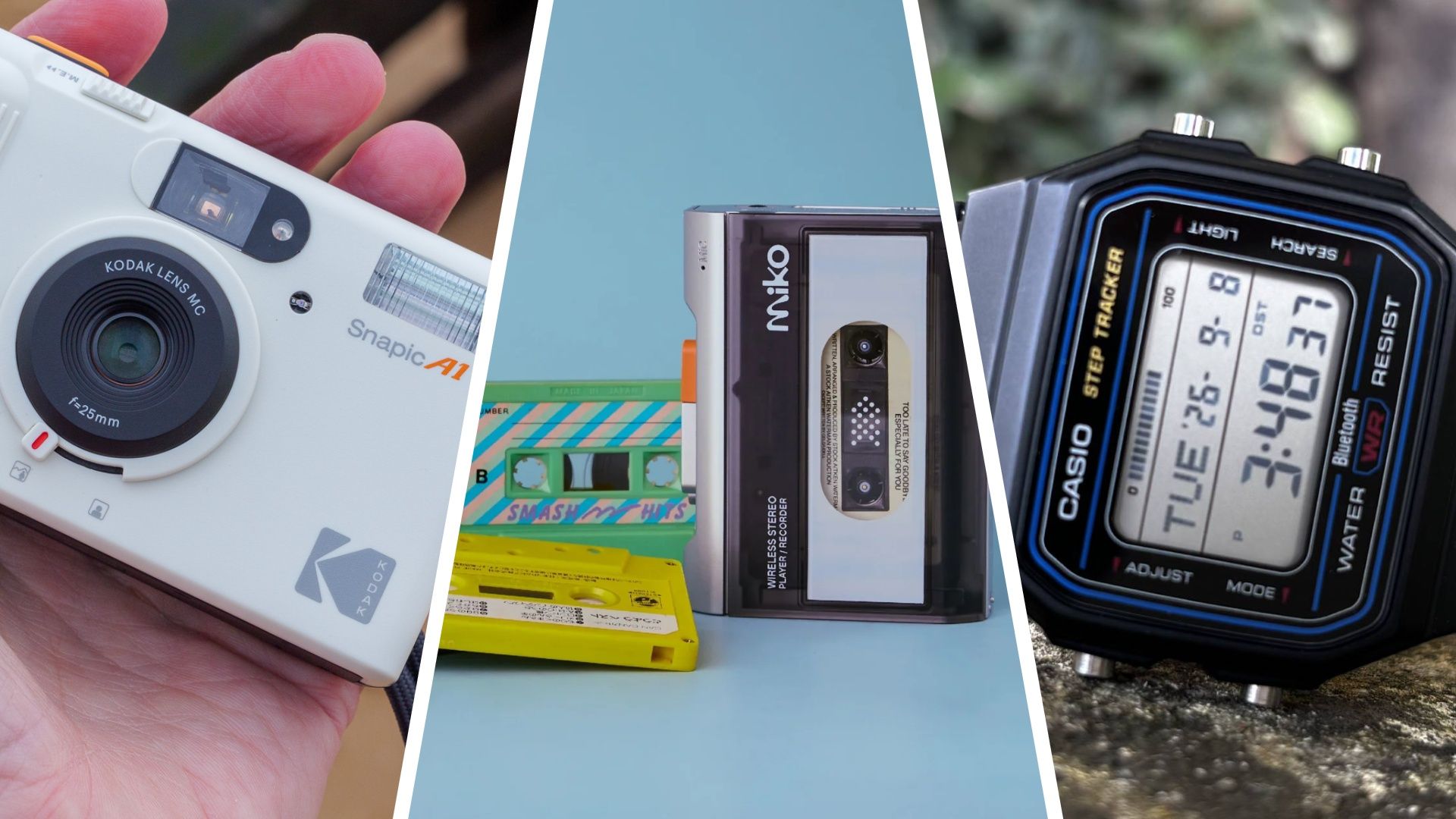 Retro tech is making a comeback — here are 10 of the raddest old skool gadgets we've spotted, from cassette players to flip phones and film cameras