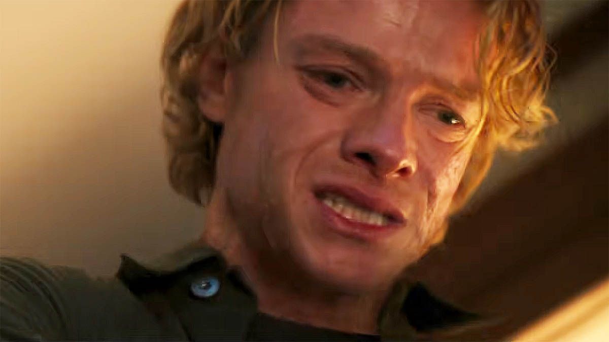 Tom Rhys Harries' Matt Hagen with a pained expression on his face in Clayface